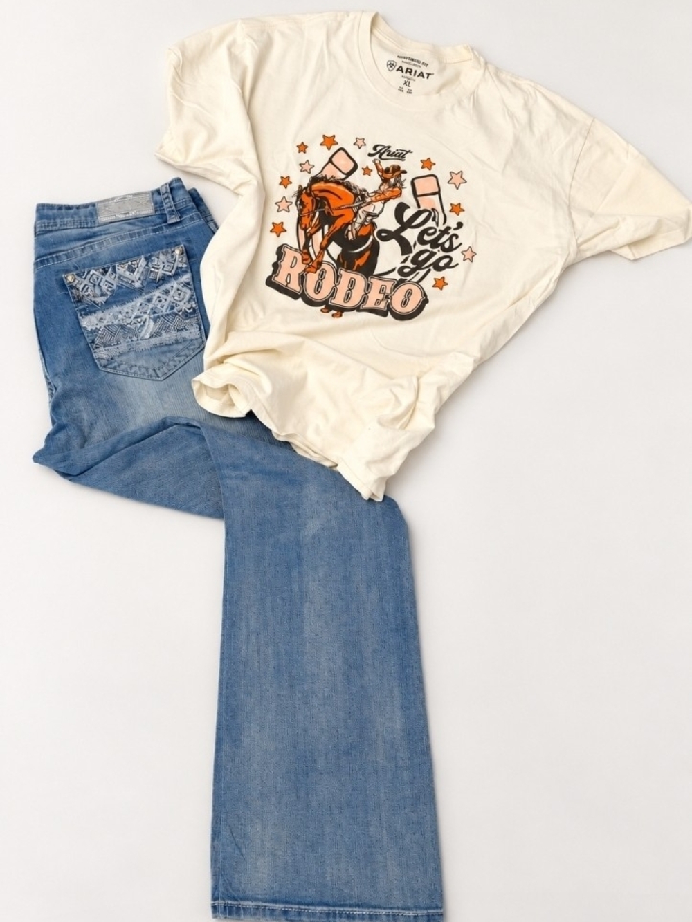 Grace in LA Embellished Bootcut Jeans Size 32x34